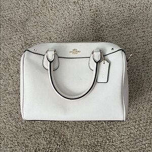 Coach White Leather Satchel with Gold Hardware